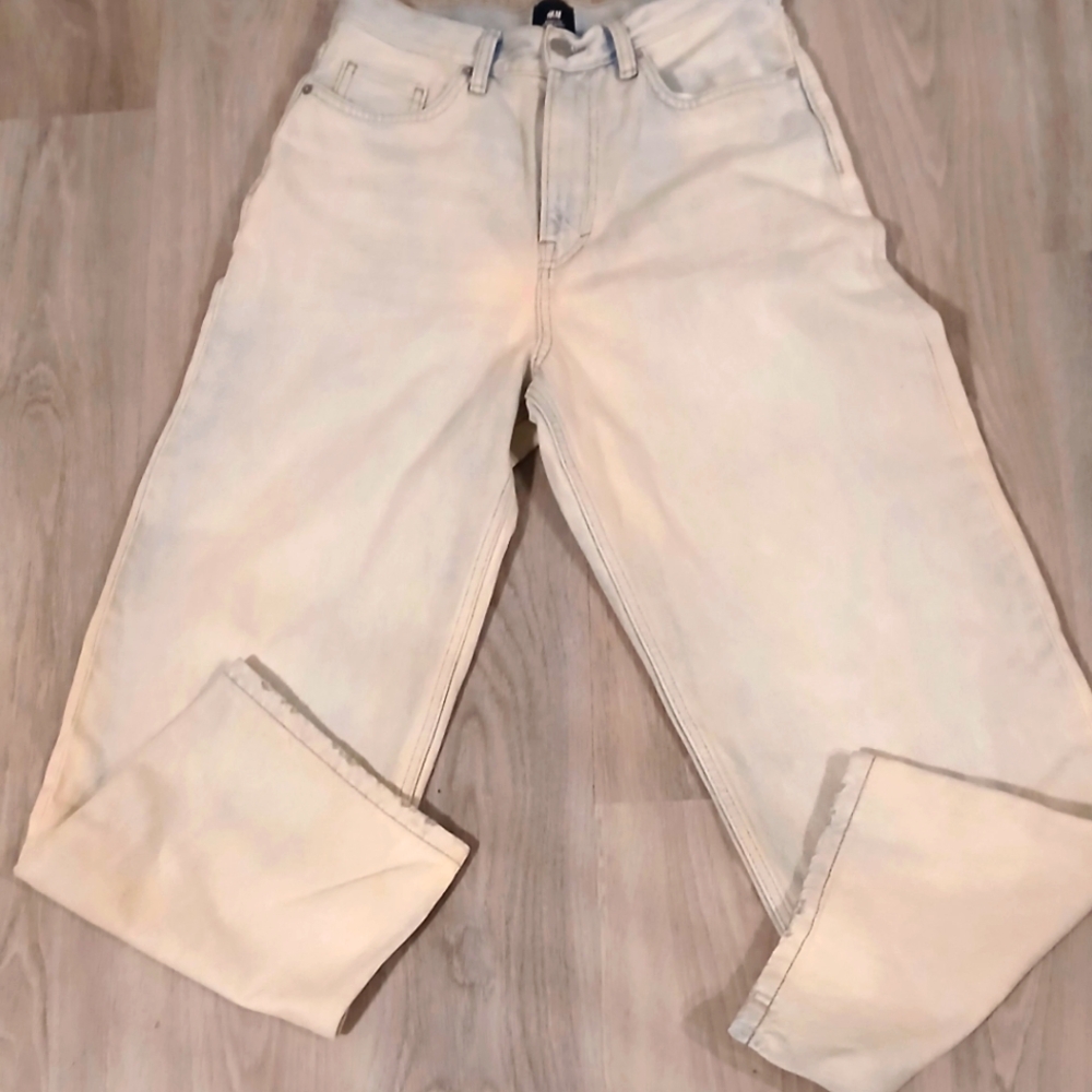 H&M Faded Baggy Fit Denim Jeans Can Be Worn As UNISEX Waist 28 True L 40"